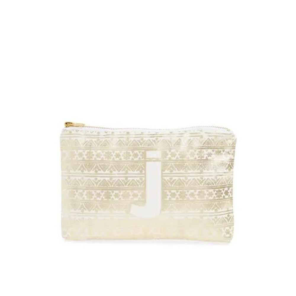 Levtex Monogram Zip Pouch - Metallic